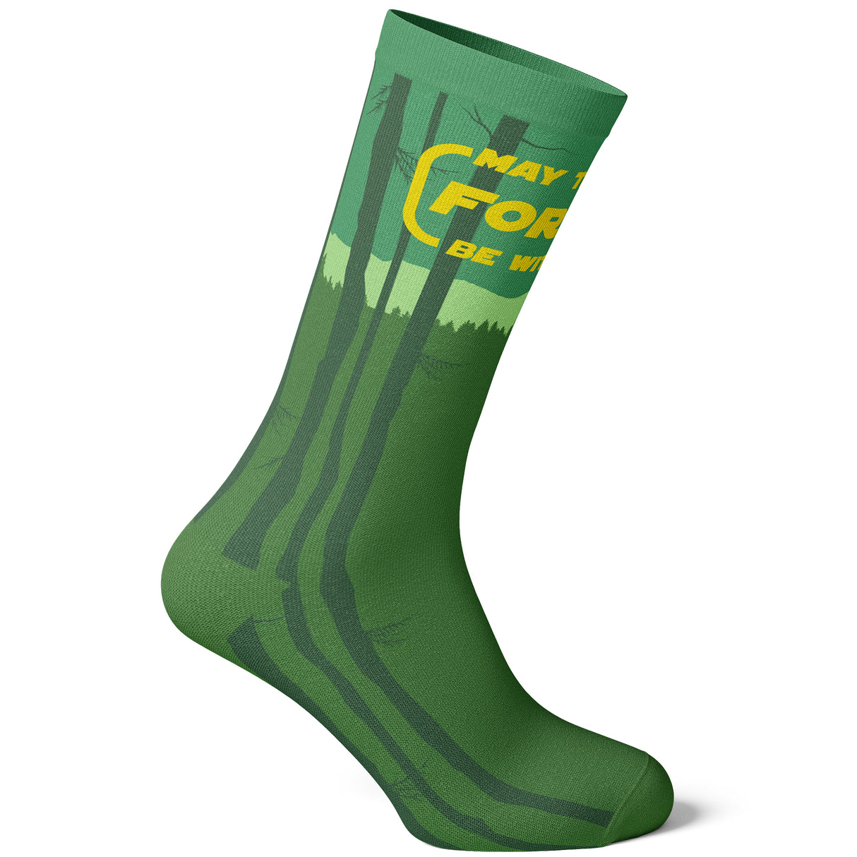 Men's May The Forest Be With You Socks Funny Camping Hiking Parody Footwear