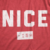 Mens Nice Ish T Shirt Funny Xmas Party Santas List Joke Tee For Guys