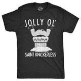 Mens Jolly Ol Saint Knickerless T Shirt Funny Offensive Xmas Butt Naked Santa Tee For Guys