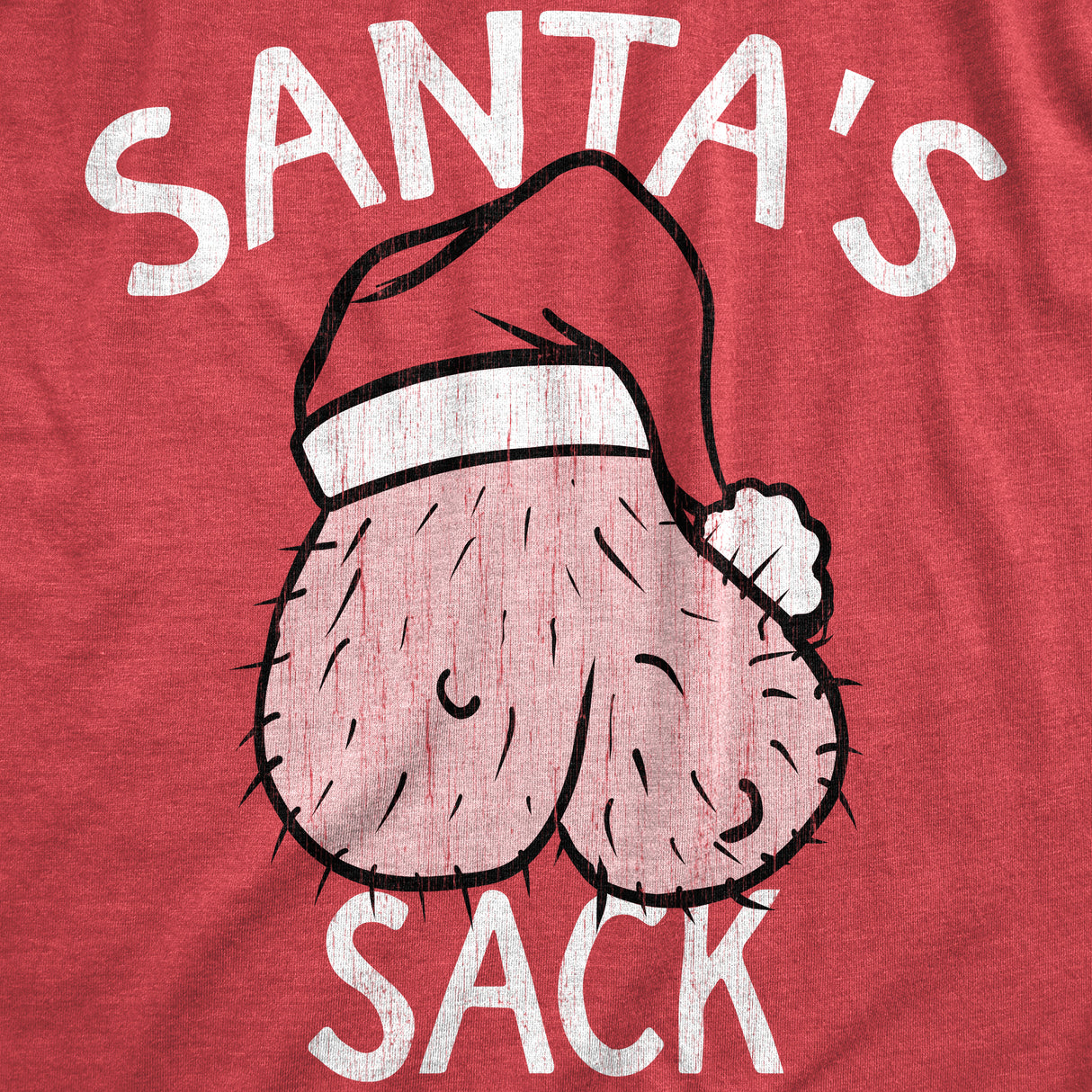 Mens Santas Sack T Shirt Funny Innapropriate Dirty Xmas St Nick Testicles Joke Tee For Guys