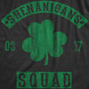 Womens Shenanigans Squad T shirt Funny St Patricks Day Parade Graphic Novelty Tee For Ladies