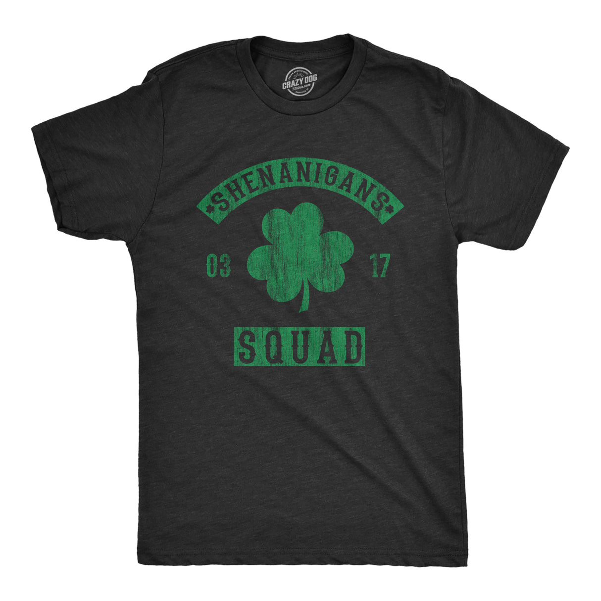 Mens Shenanigans Squad T Shirt Funny St Patricks Day Clover Graphic Saint Paddy Tee