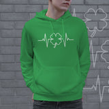 Saint Patricks Heart Beat Hoodie Funny St Paddys Day Parade Green Shenanigans Graphic Sweatshirt