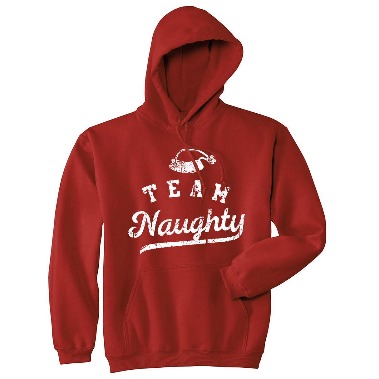 Team Naughty Unisex Hoodie Funny Xmas Party Santas Bad Group List Hooded Sweatshirt