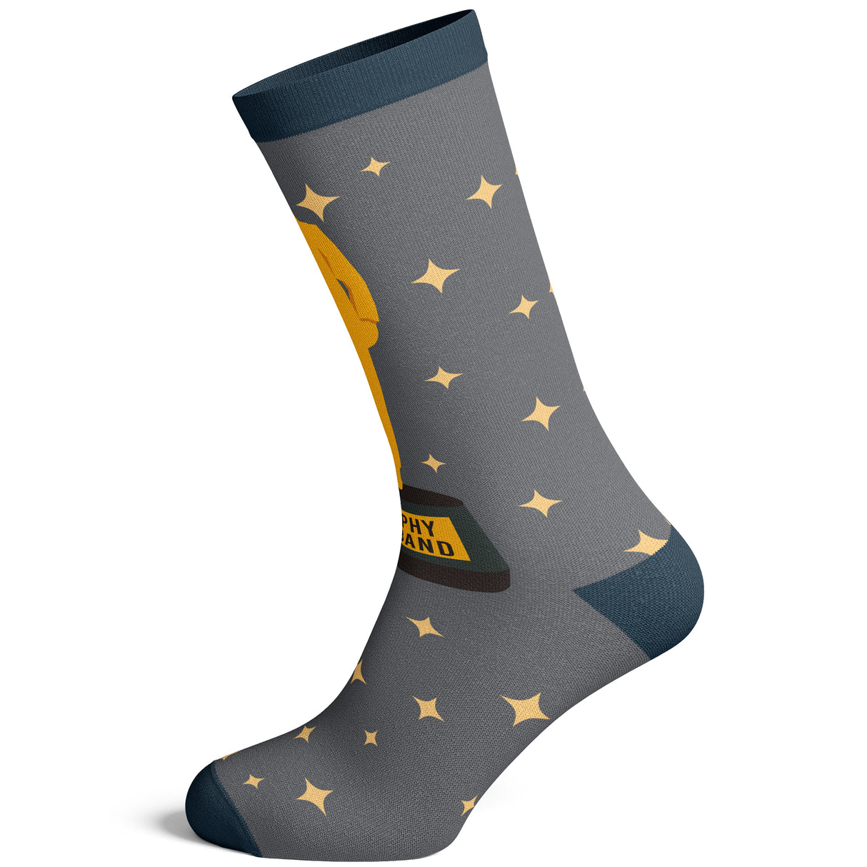 Men's Trophy Husband Socks Funny Best Hubby Award Sparkling Gold Footwear