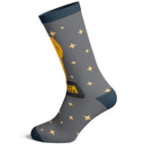 Men's Trophy Husband Socks Funny Best Hubby Award Sparkling Gold Footwear