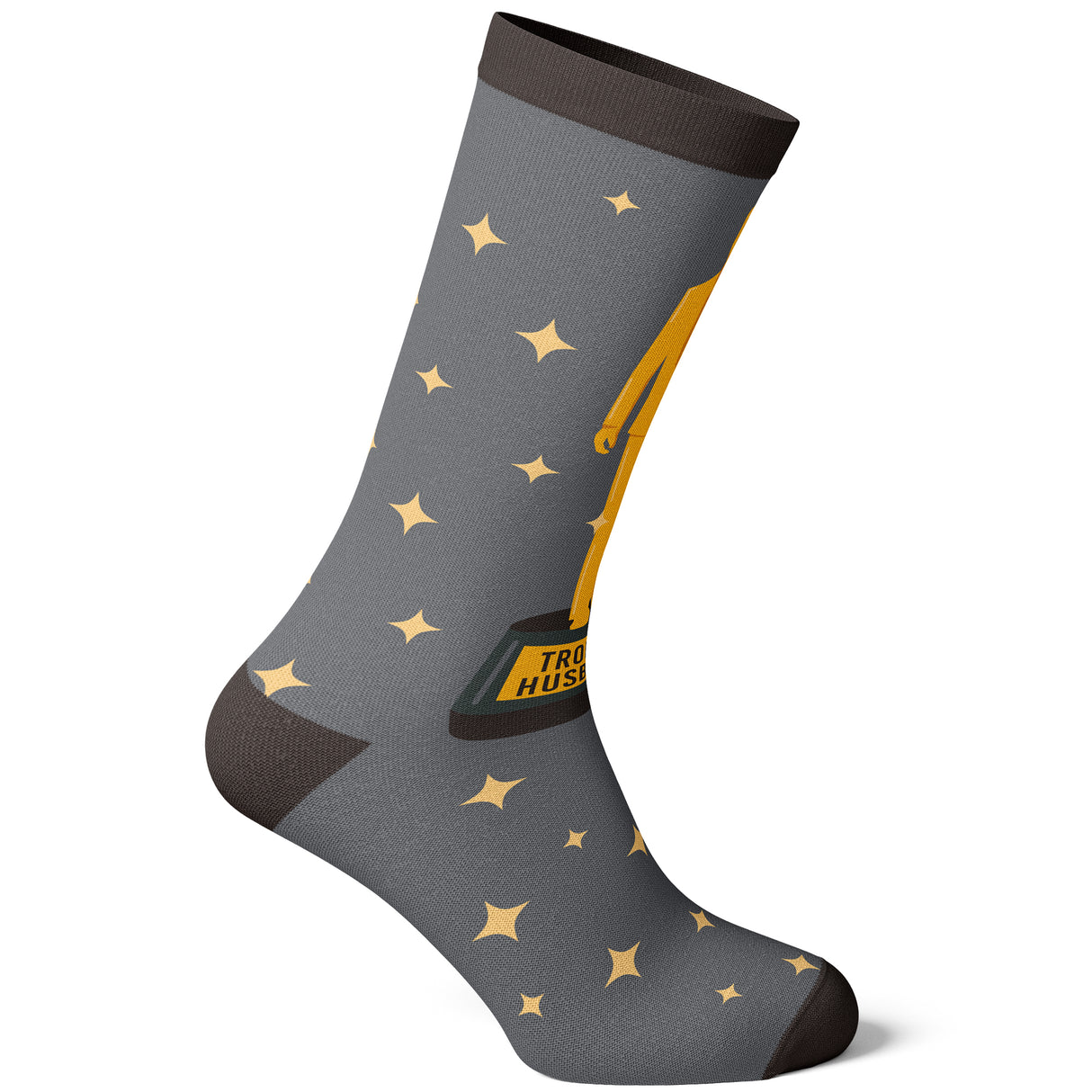 Men's Trophy Husband Socks Funny Best Hubby Award Sparkling Gold Footwear