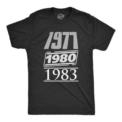 Mens Star Years 1977 1980 1983 T Shirt Funny Vintage Graphic Tee Cool Nerdy Gift