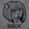 Womens Bobcat T Shirt Funny Sarcastic Bob Cut Hair Style Kitten Cat Graphic Novelty Tee For Ladies