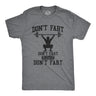 Mens Don�t Fart T Shirt Funny Weight Lifting Exercise Joke Tee For Guys