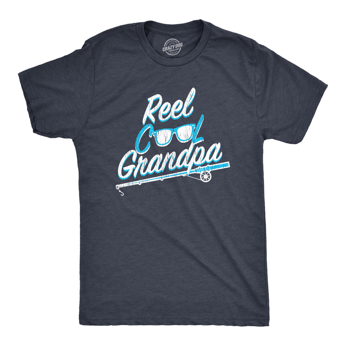 Mens Reel Cool Grandpa T Shirt Funny Sarcastic Fishing Joke Pole Tee for Guys