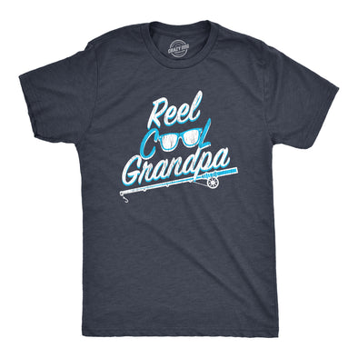 Mens Reel Cool Grandpa T Shirt Funny Sarcastic Fishing Joke Pole Tee For Guys