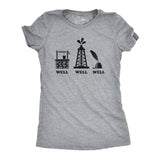 Womens Well Well Well T Shirt Funny Water Oil Ink Play On Words Tee For Ladies