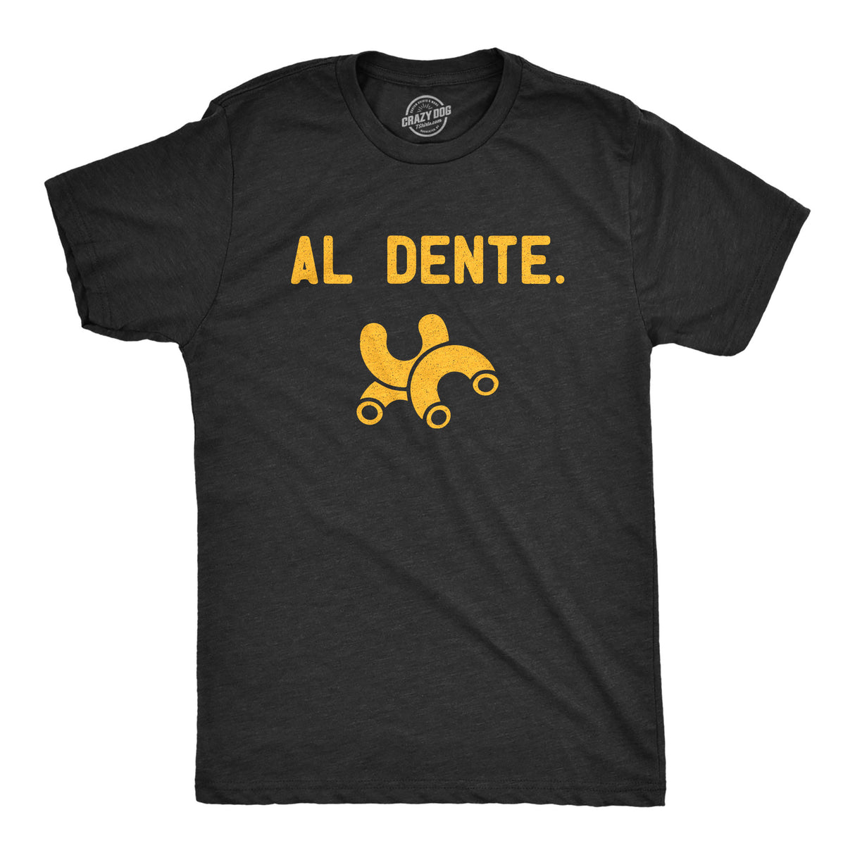 Mens Al Dente T Shirt Funny Macaroni Cooked Pasta Graphic Novelty Tee For Guys