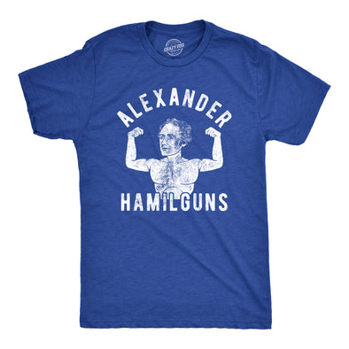Mens Alexander Hamilguns T Shirt Funny Sarcastic Ripped Buff Alex Hamilton Joke Tee For Guys