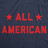 Womens All American T Shirt Funny Cool Patriotic Fourth Of July Party Text Graphic Tee For Ladies