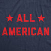 Womens All American T Shirt Funny Cool Patriotic Fourth Of July Party Text Graphic Tee For Ladies
