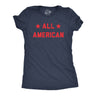 Womens All American T Shirt Funny Cool Patriotic Fourth Of July Party Text Graphic Tee For Ladies