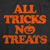 Womens All Tricks No Treats T Shirt Funny Halloween Naughty Jack O Lantern Tee For Ladies