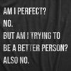 Mens Am I Perfect No T Shirt Funny Sarcastic Self Improvement Joke Novelty Tee For Guys