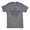 Mens I'm Awesome In Bed I Sleep For Hours Tshirt Funny Sarcastic Sex Joke Sleeping Graphic Novelty Tee For Guys