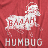 Mens Baaah Humbug T Shirt Funny Xmas Party Scrooge Sheep Tee For Guys