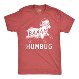 Mens Baaah Humbug T Shirt Funny Xmas Party Scrooge Sheep Tee For Guys