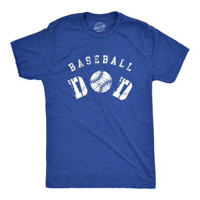 Mens Baseball Dad T Shirt Funny Cool Fathers Day Gift Base Ball Tee For Guys