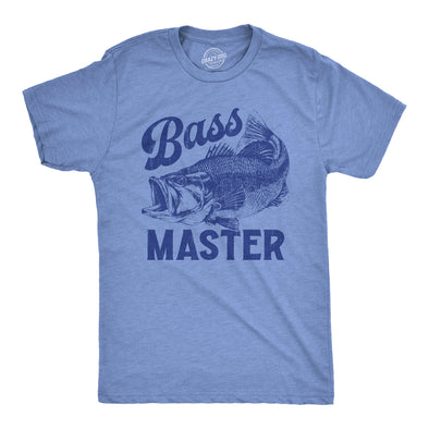 Mens Bass Master T Shirt Funny Sarcastic Fishing Professional Fish Graphic Novelty Tee For Guys