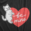Womens Be Mine Cat T Shirt Cute Valentines Day Kitten Heart Graphic Novelty Tee