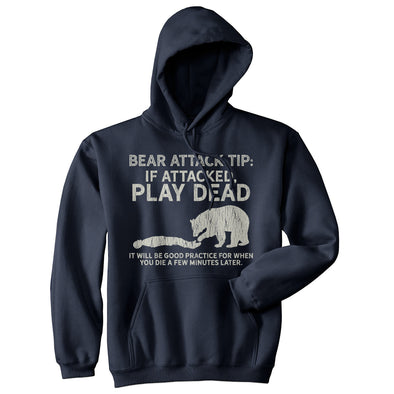 Bear Attack Tip Unisex Hoodie Funny Camping Hiking Outdoor Adventure Hooded Sweatshirt