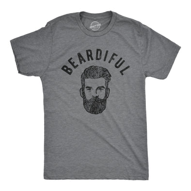 Mens Beardiful Tshirt Funny Good Looking Facial Hair Novelty Handsome Graphic Tee For Guys