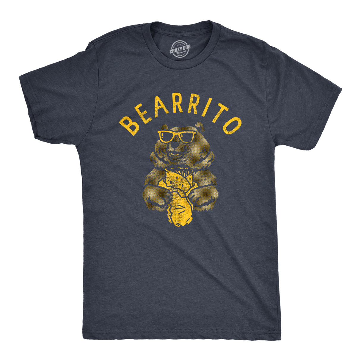 Mens Bearrito T Shirt Funny Sarcastic Bear Burrito Mexican Food Tee For Guys