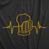 Mens Beer Heart Beat T Shirt Funny Sarcastic Pulse Monitor Mug Tee For Guys