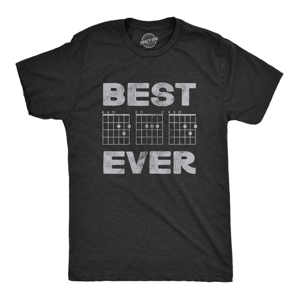 Mens Best Dad Ever Guitar Chords T Shirt Funny Sarcastic Fathers Day Musical Joke Novelty Tee For Guys