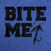 Mens Bite Me T Shirt Funny Fishing Lovers Fish Hook Lure Tee For Guys