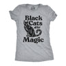 Womens Black Cats Are Magic T Shirt Cute Kitten Lovers Graphic Novelty Tee Halloween Top