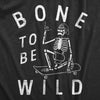 Womens Bone To Be Wild T Shirt Funny Cool Halloween Skateboarding Skeleton Tee For Ladies