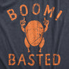 Mens Boom Basted T Shirt Funny Thanksgiving Roasted Turkey Dinner Tee For Guys