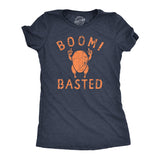 Womens Boom Basted T Shirt Funny Thanksgiving Roasted Turkey Dinner Tee For Ladies