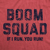 Mens Boom Squad T Shirt Funny Sarcastic Fourth Of July Fireworks Tee For Guys