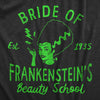 Womens Bride Of Frankensteins Beauty School T Shirt Funny Spooky Halloween Party Tee For Ladies