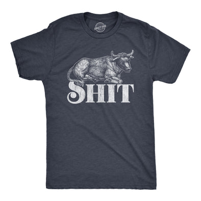 Mens Bull Shit T Shirt Funny Offensive Saying Hilarious Animal Tee Nerdy Dad Joke Top