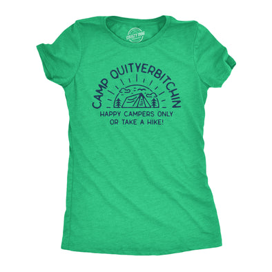 Womens Camp Quityerbitchin T Shirt Funny Sarcastic Camping Tent Complaining Joke Graphic Tee For Ladies