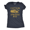 Womens Captain Of The Struggle Bus T Shirt Funny Sarcastic School Bus Graphic Novelty Tee For Ladies