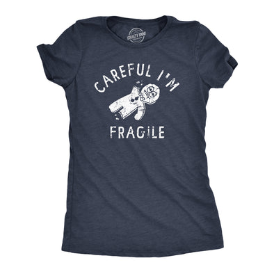 Womens Careful Im Fragile T Shirt Funny Xmas Gingerbread Cookie Joke Tee For Ladies