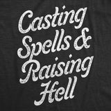 Casting Spells and Raising Hell Crewneck Sweatshirt Funny Spooky Halloween Witch Long Sleeve