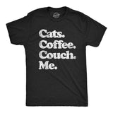 Mens Cats Coffee Couch Me T Shirt Funny Saying Cool Graphic Tee Fun Top for Guys