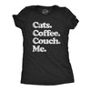Womens Cats Coffee Couch Me T Shirt Funny Saying Cool Graphic Tee Fun Top for Guys