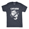Mens Caturn T Shirt Funny Cute Saturn Kitten Planet Rings Outerspace Tee For Guys